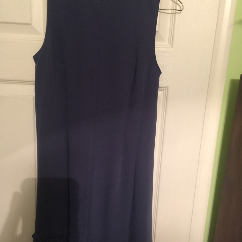Loft blue-gray ruffle dress